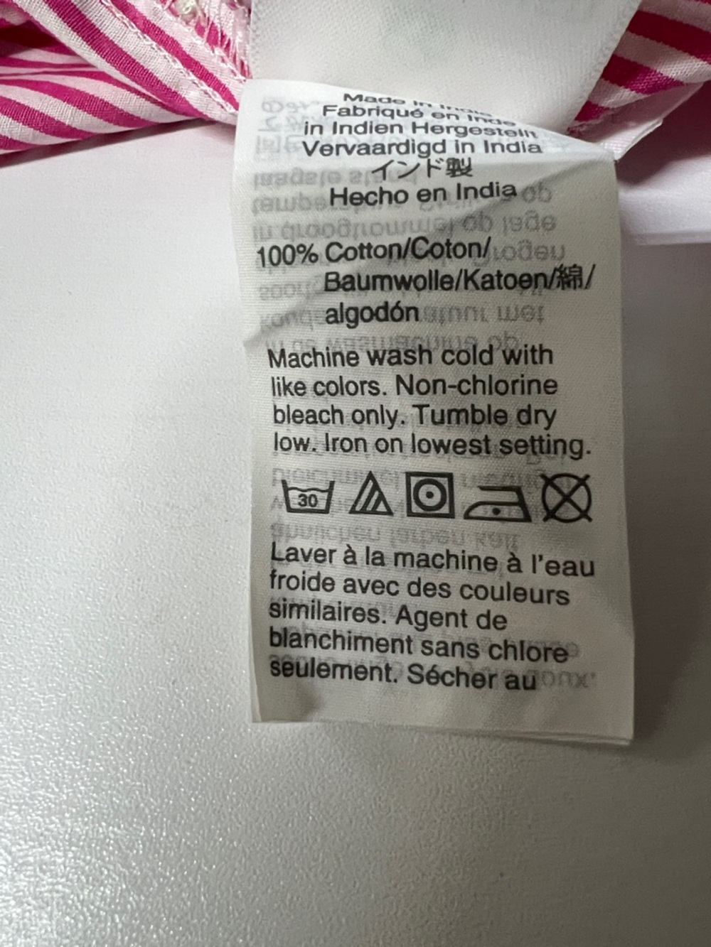 J. Crew button down shirt women’s Pink White Striped Ruffle Collar size medium M - Picture 3 of 3